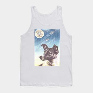 Laika Space Dog / Retro Faded Soviet Style Design Tank Top